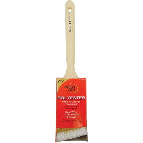 Merit Pro 00050 2-1/2" 100% Polyester Angle Sash Brush, Package Of 12