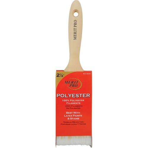Merit Pro 00045 2-1/2" 100% Polyester Beavertail Brush, Package Of 12