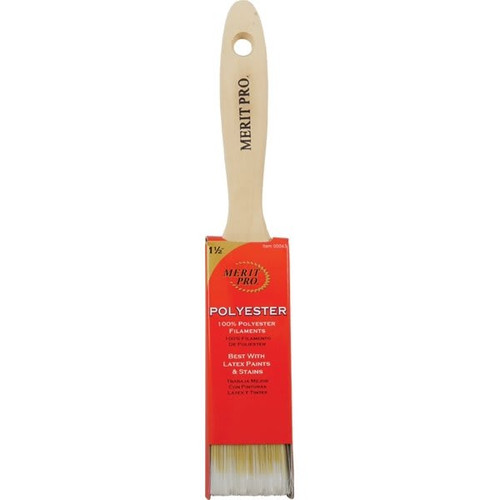 Merit Pro 00043 1-1/2" 100% Polyester Beavertail Brush, Package Of 12