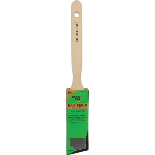 Merit PRO 00081 1-1/2" Painter'S Professional Angle Sash Brush, Package Of 12