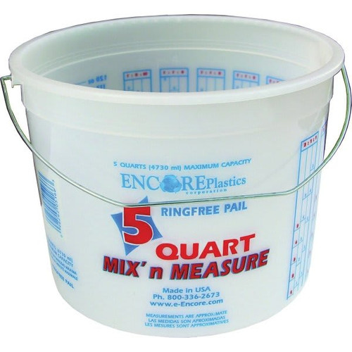 Encore 5 Qt Clearvue Ringfree Pail, Wire Handle, Graduations, Package Of 24