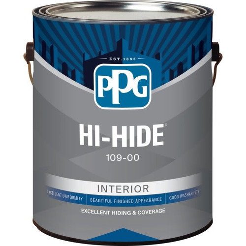 Ppg Hi-Hide Acrylic Latex Paint, Interior, Semi Gloss, White & Pastel, 1 Gallon