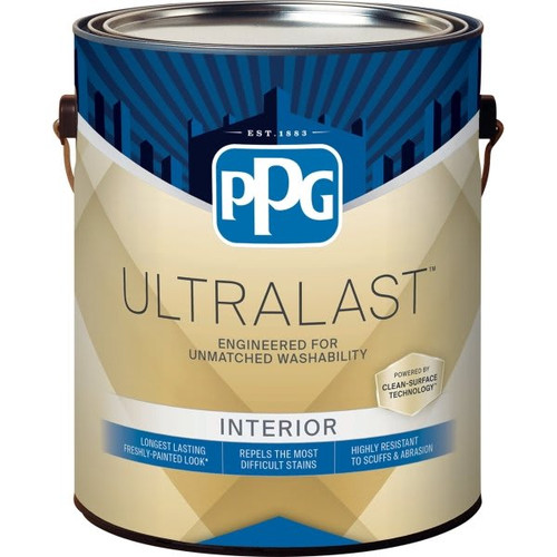 Ppg Ultralast Latex Paint And Primer, Interior, Eggshell, White, 5 Gallon