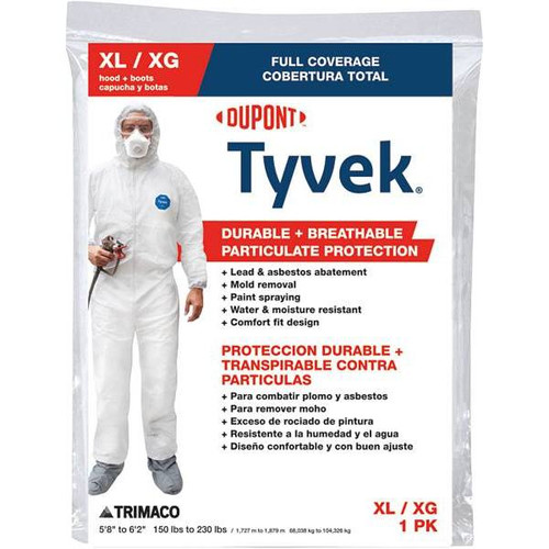 Trimaco Dupont Tyvek XL Painters Coverall With Hood And Boots 291261