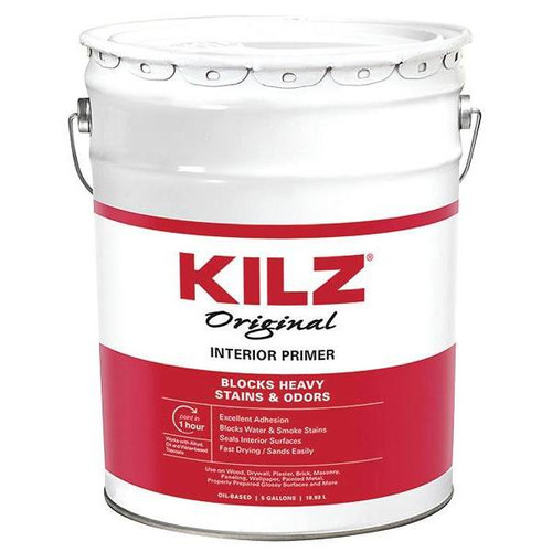 Kilz Original Oil-Based Interior Primer, Sealer, And Stain Blocker, White, 5 Gallon