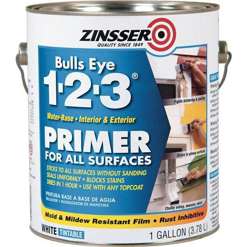 Zinsser Bulls Eye 1-2-3 1 Gal. White Water-Based Interior/Exterior Primer And Sealer (4-Pack)