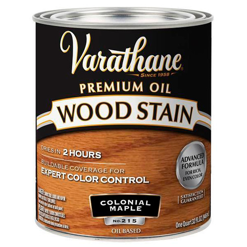 Rust-Oleum Varathane Premium Wood Stain, Colonial Maple, 1 Quart, Case Of 2