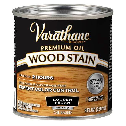 Rust-Oleum Varathane Premium Wood Stain, Golden Pecan, Half-Pint, Case Of 4