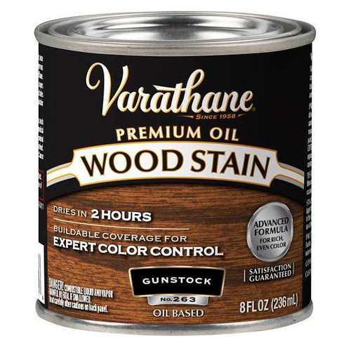 Rust-Oleum Varathane Premium Wood Stain, Gunstock, Half-Pint, Case Of 4