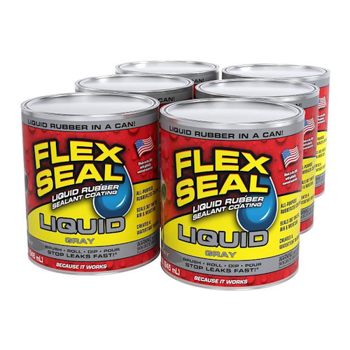Flex Seal Liquid Rubber Sealant Coating, Satin Gray, 32 Oz., Case Of 6