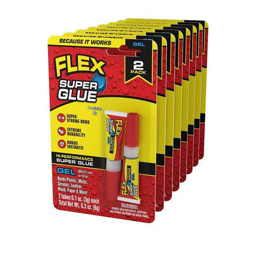 Flex Seal Super Glue Gel 2-Pack Tubes - Case Of 8 357768