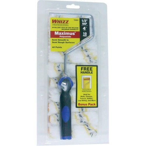 Whizz 25001 4" Premium Gold Strip 1/2" Nap Mini Roller, Package Of 10