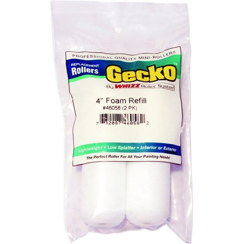 Whizz 46058 4" Gecko White Foam Mini Roller, Package Of 20