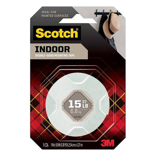3m Scotch Indoor Double-Sided Mounting Tape, 1 In X 50 In, Case Of 24