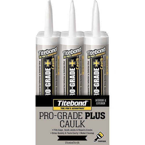 Titebond Pro-Grade Plus Caulk, White, 10 Oz. Cartridge, Package Of 12 381445