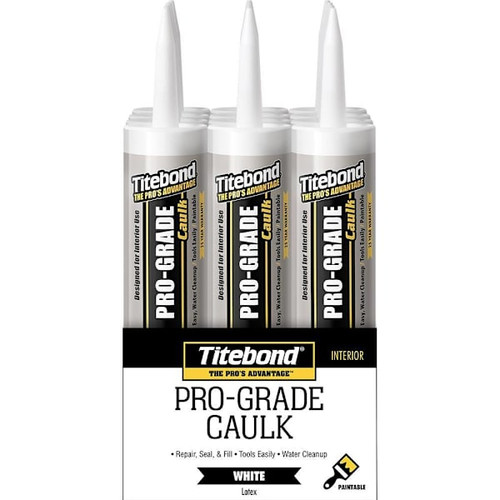 Titebond Pro-Grade Caulk, White, 10.1 Oz. Cartridge, Package Of 12 381458