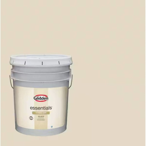 Glidden Essentials Interior Latex, Semi-Gloss, Bone White, 5 Gallon