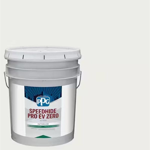 PPG Speedhide Pro-Ev Zero Interior Latex, Flat, Commercial White, 5 Gallon