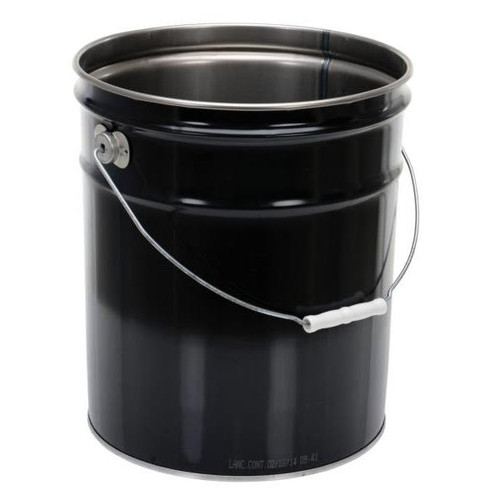 Vestil Black Open Head Steel Pail 5 Gallon 413524