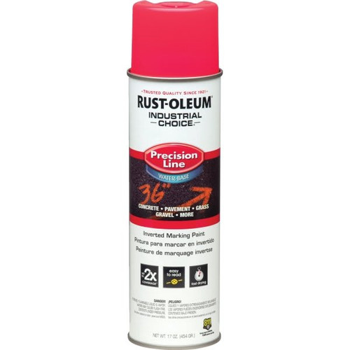 Rust-Oleum Inverted Marking Paint - Fluorescent Pink, Water, 17 Oz, Case Of 12