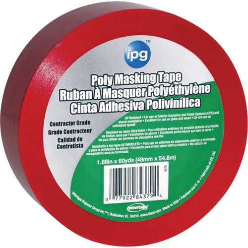 Intertape Polymer Group 4379 2" X 60yd Red Poly Masking Stucco Tape, Case Of 24