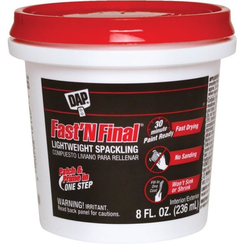 DAP 8 Oz Fast 'N Final Lightweight Spackling (White) (12-Count)