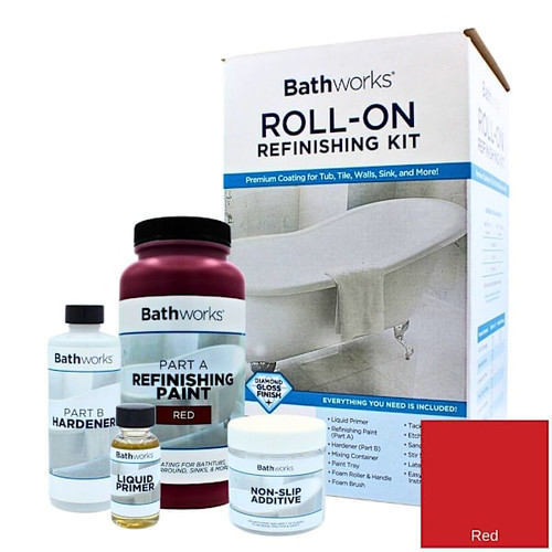Bathworks Non-Slip Bath And Wall Refinish Kit - Red
