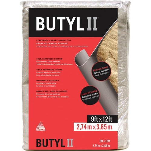 Trimaco 85321 9' X 12' Butyl Ii Two Layer Drop