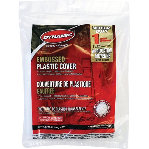 Merit Pro Dynamic 00382 9' X 12' 1 Mil Plastic Drop Cloth, Flat, Package Of 24