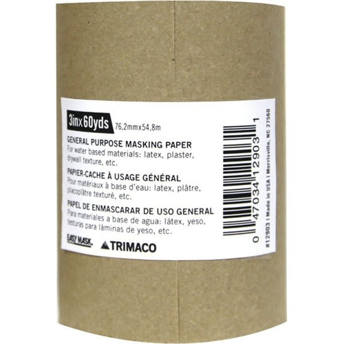 Trimaco Tri Paper 3" X 180' General Purpose Masking Paper, Package Of 24