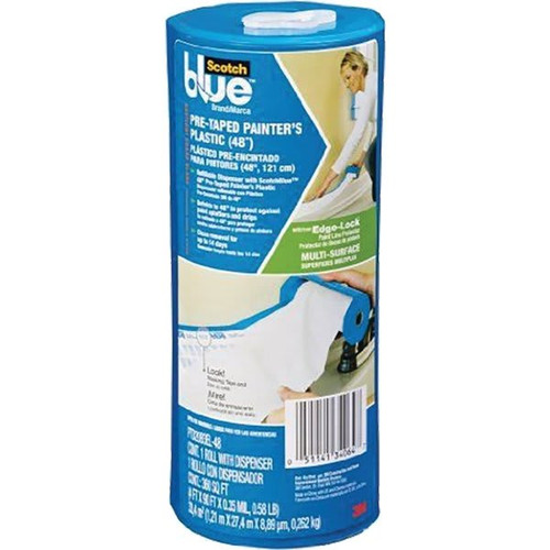 3m Ptd2093el-48 48" X 30yd Pretaped Painters Plastic W/ Dispenser, Package Of 6
