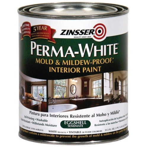 Zinsser 1 Qt Perma-White Mold & Mildew-Proof Interior Paint Eggshell White (6-Pack)