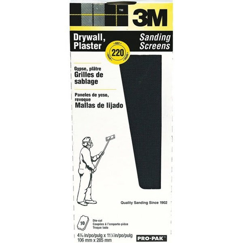 3m 99436 4-3/16" X 11-1/4" 220 Drywall Sanding Screen, Package Of 40
