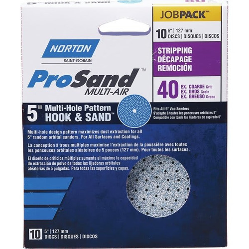 Norton 03225 P40 Grit 5" Pro Sand Multi Air Disc, Package Of 10