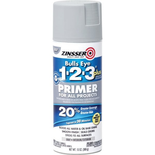 Zinsser Plus Gray Bulls Eye 1-2-3 Primer Spray Paint, Package Of 6