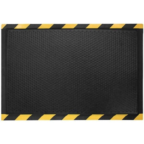 M+a Matting Duracomfort Grip Surface Mat Black With Striped Border 3'X5' 476235000