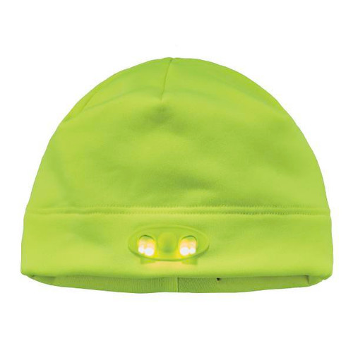 Ergodyne 6804 Lime Skull Cap Winter Hat With LED Lights 16802