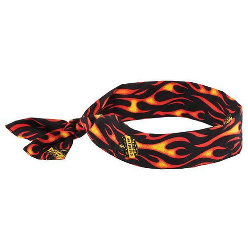 Ergodyne 6700 Flames Cooling Bandana Headband Polymer Tie Case Of 24 12341