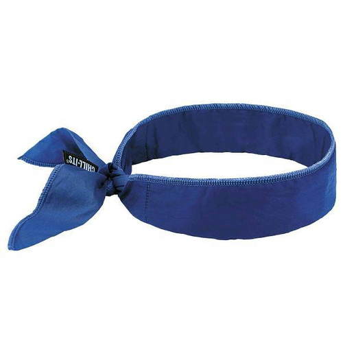 Ergodyne 6702 Solid Blue Cooling Bandana Embedded Polymers Tie Top Case Of 12 12399