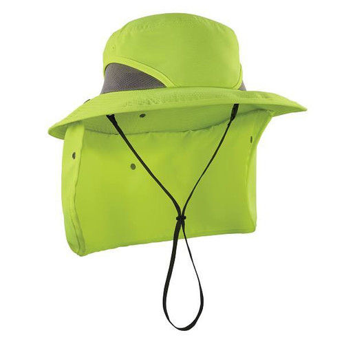 Ergodyne 8934 L/XL Lime Ranger Hat Neck Shade 12711