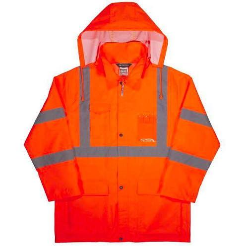 Ergodyne 8366 3xl Orange Class 3 Lightweight Hi-Vis Rain Jacket 24367
