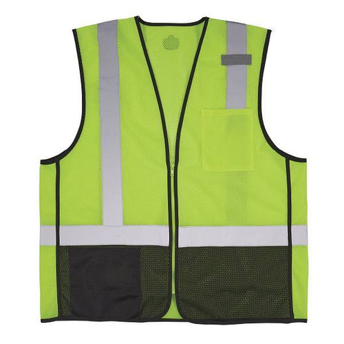 Ergodyne 8210zbk 2xl/3xl Lime Hi Vis Safety Vest 23017