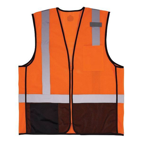Ergodyne 8210zbk 2xl/3xl Orange Hi Vis Safety Vest 23027
