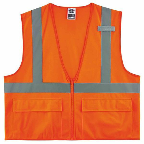 Ergodyne 8225z 4xl/5xl Orange Class 2 Standard Solid Vest - Zipper 21159