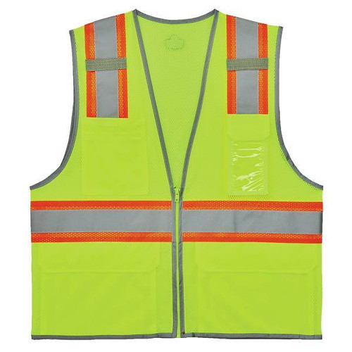 Ergodyne 8246z-S 5xl Lime Class 2 Two-Tone Mesh Vest - Single Size 24569