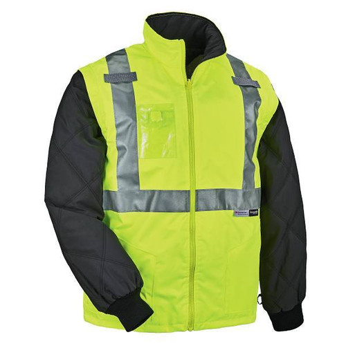 Ergodyne 8287 5xl Lime Hi-Vis Winter Jacket And Vest Detachable Sleeves 25499