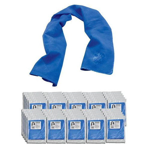 Ergodyne 6602 50-Pack Blue Evaporative Cooling Towel - Pva Case Of 50 12410