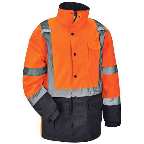 Ergodyne 8384 M Orange Hi-Vis Winter Jacket Quilted Parka 25573