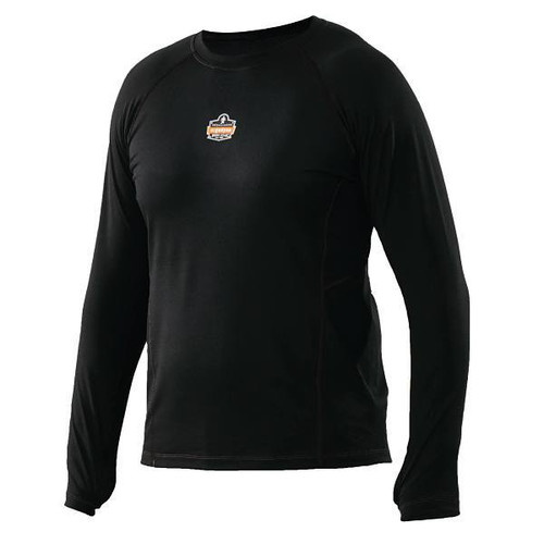 Ergodyne 6435 2XL Black Midweight Long Sleeve Base Layer Shirt 240g 40206