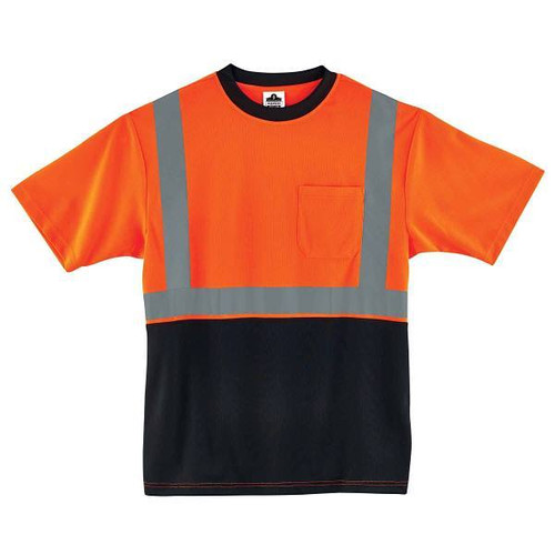 Ergodyne 8289bk 4xl Orange Class 2 Hi-Vis T-Shirt Black Bottom 22518